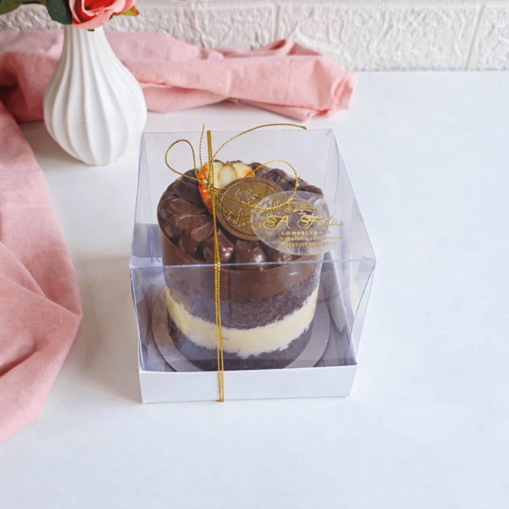 10 Caixas para Mini Bolo Branca - Escolha Altura da Tampa