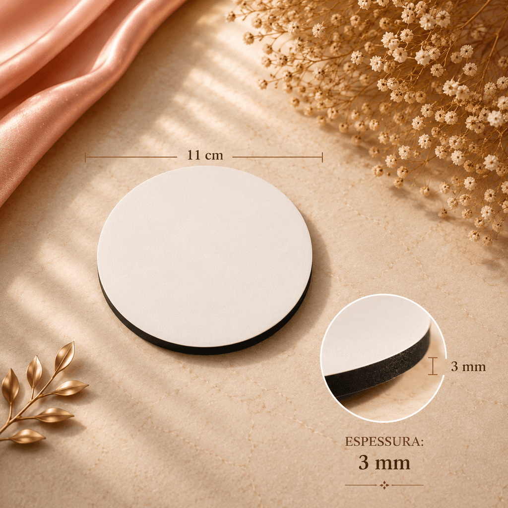 Kit 10 Cakeboard - 11cm MDF Branco- 3mm (3 dias a mais no prazo de entrega)