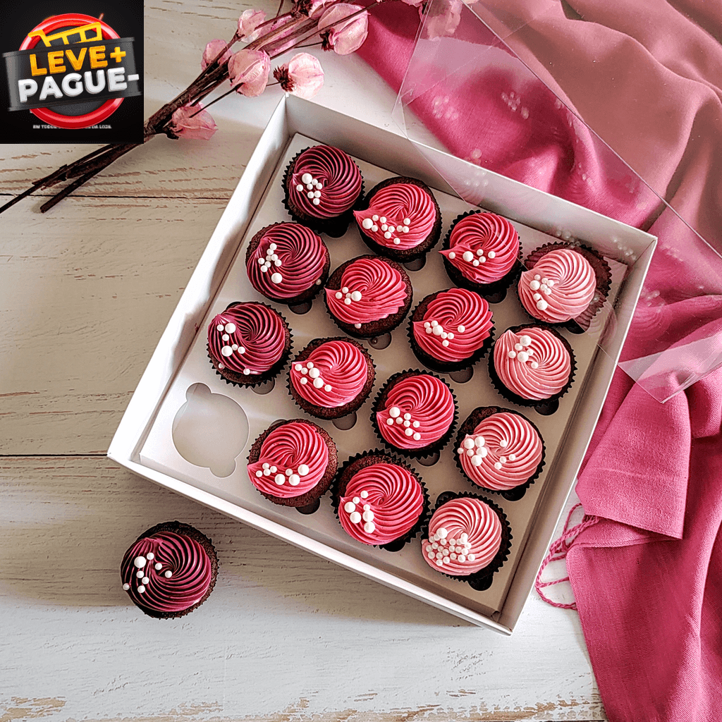 10 Caixas 16 Mini Cupcake - Branca - altura 11cm