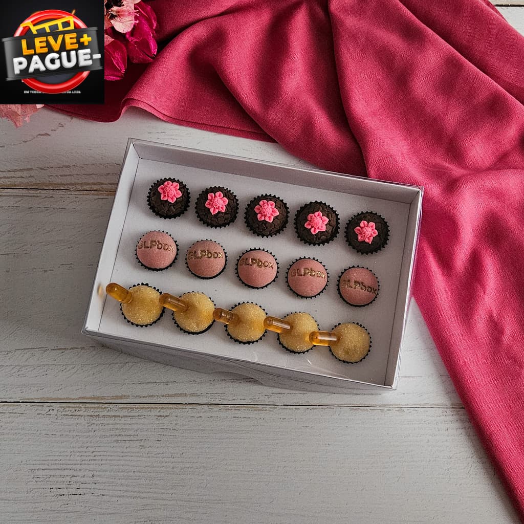 10 Caixas com berço para 15 brigadeiros branca- Escolha a Tampa