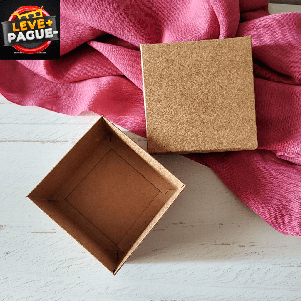 10 Caixas Presenteáveis 8x8 - altura 5cm - Tampa Papel - Kraft