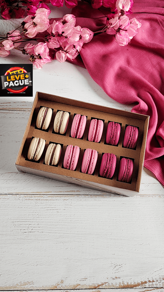 10 Caixas para 12 Macarons - Kraft - Tampa Transparente