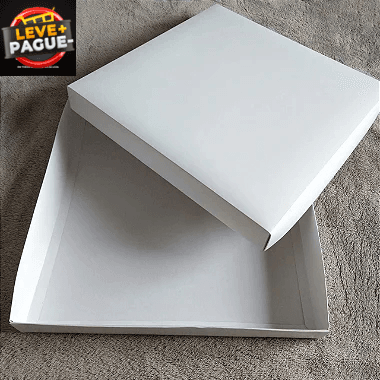 10 Caixas Presenteável 40X40 - altura 5.5 cm - Tampa Papel - Branca