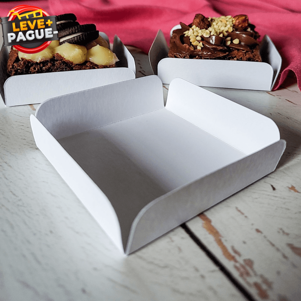 100 forminhas para brownie 7x7 - Branca