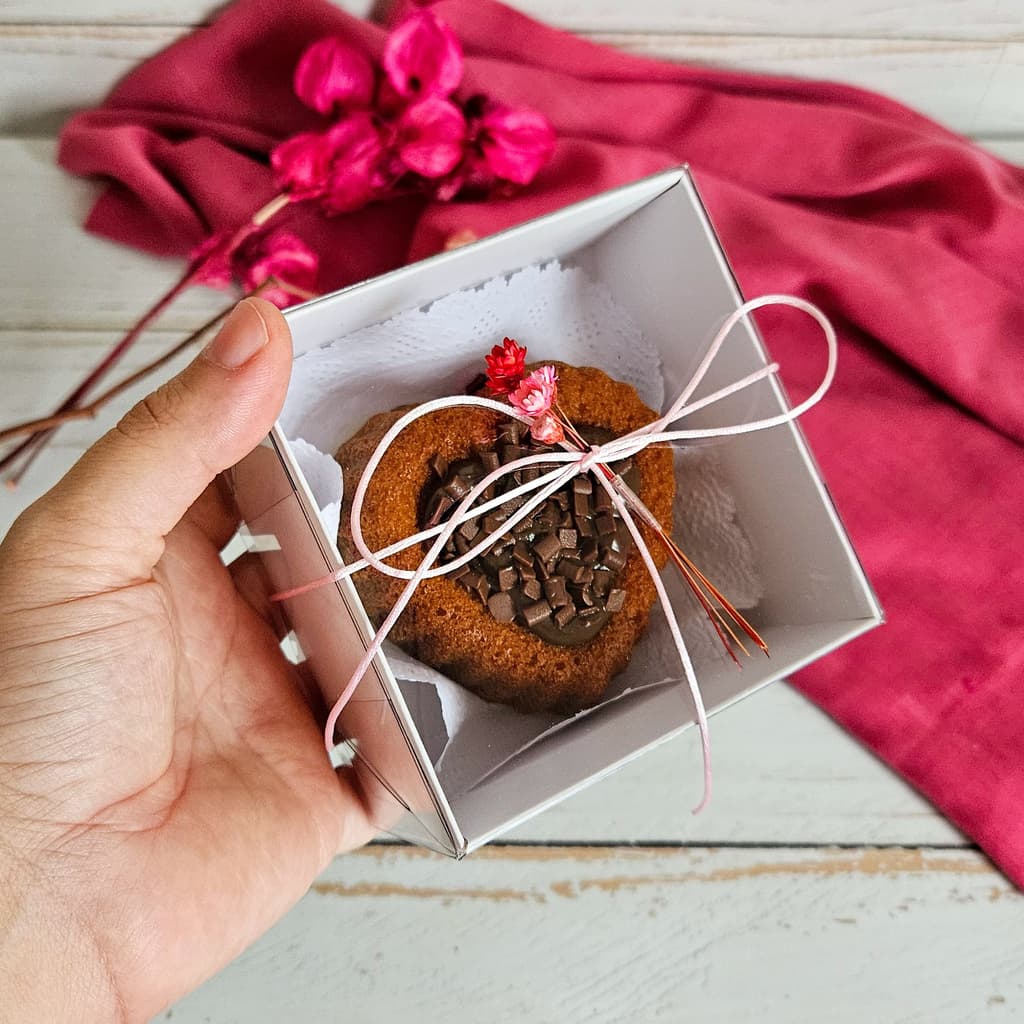 10 Caixas Mini Bolinho Dia das Mães - Branca - Escolha a Tampa