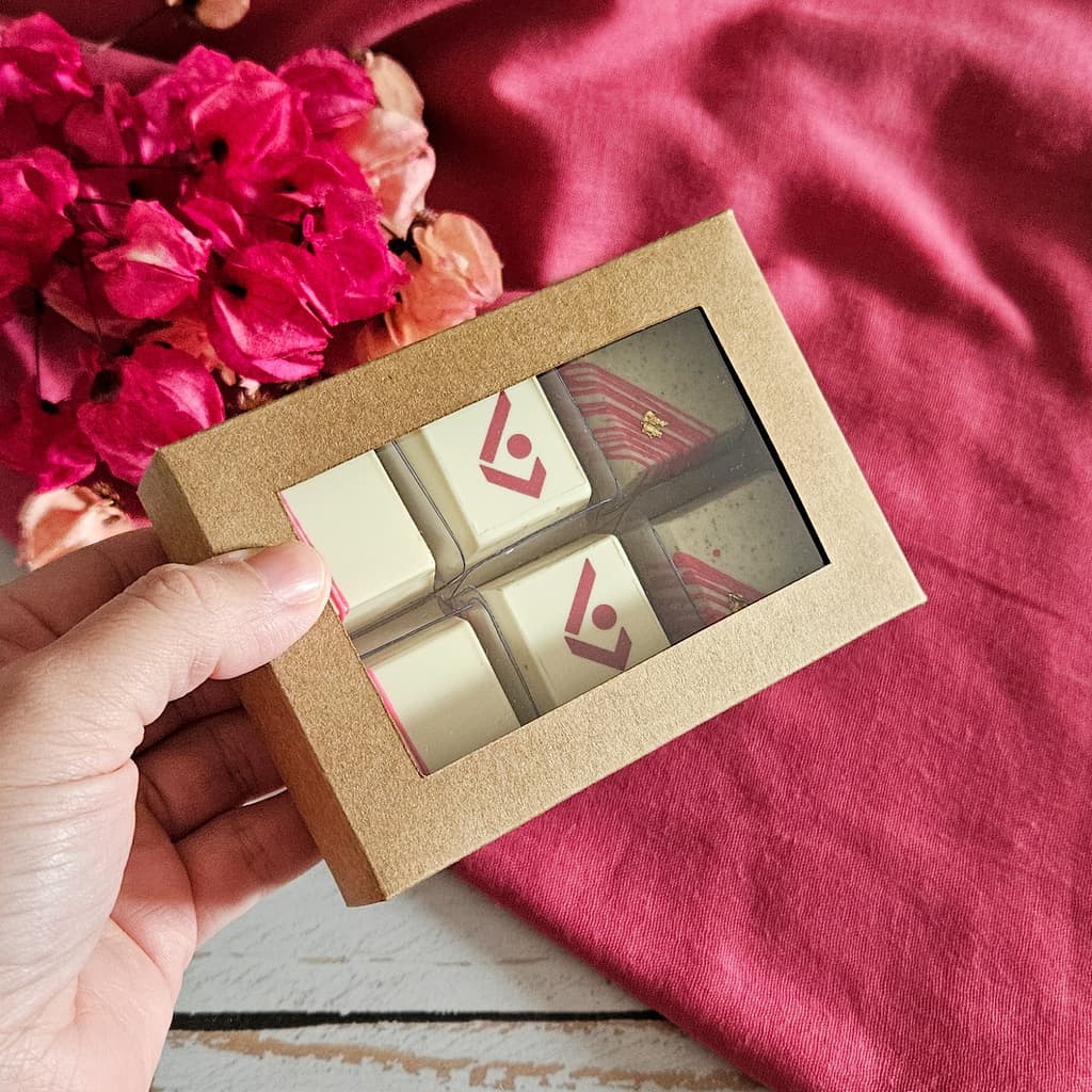 10 Caixas para 6 Doces Finos/Bombons - Kraft - alt 3cm - Tampa Visor