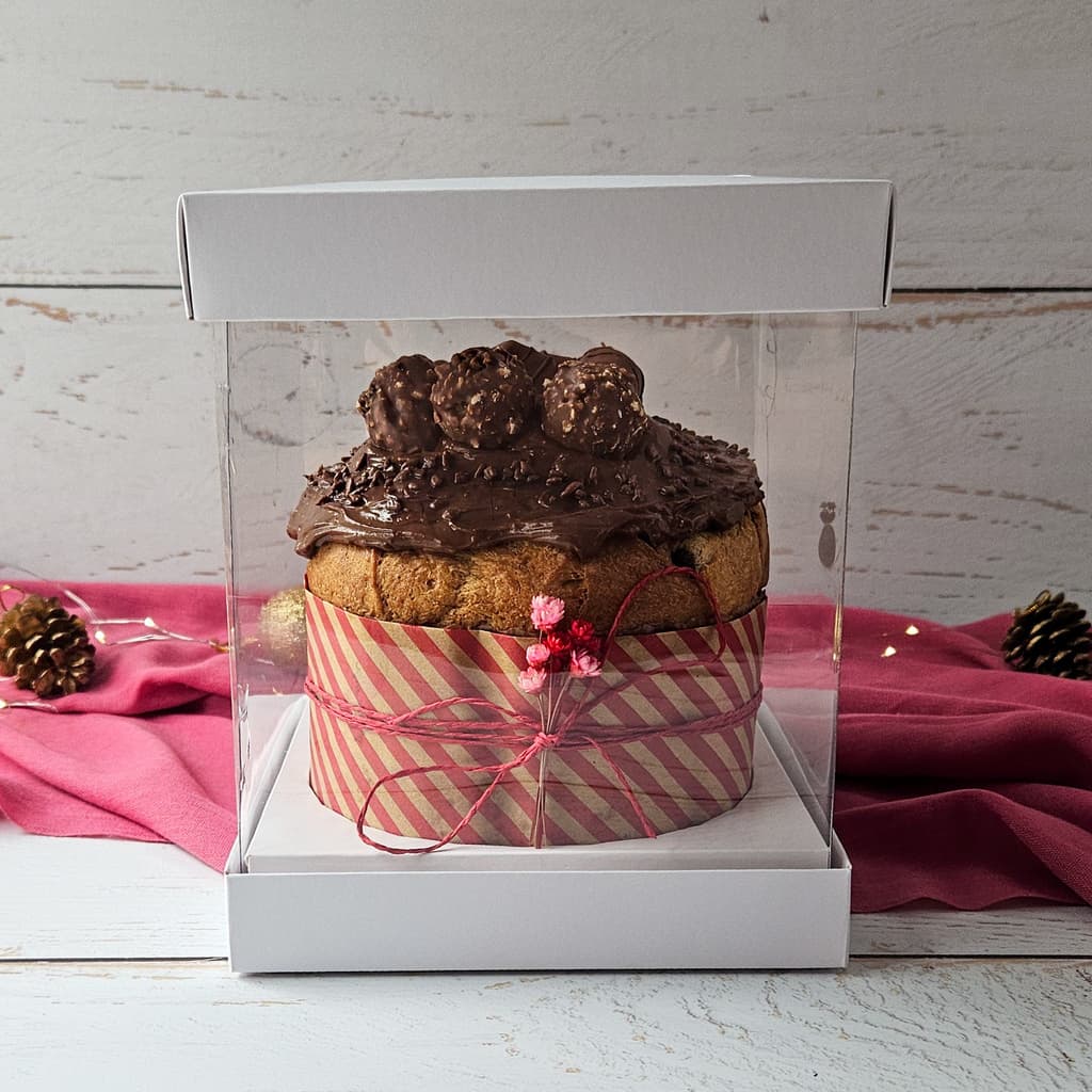 10 Caixas para Panetone 400g - Branca- 16x16cm Altura 20cm