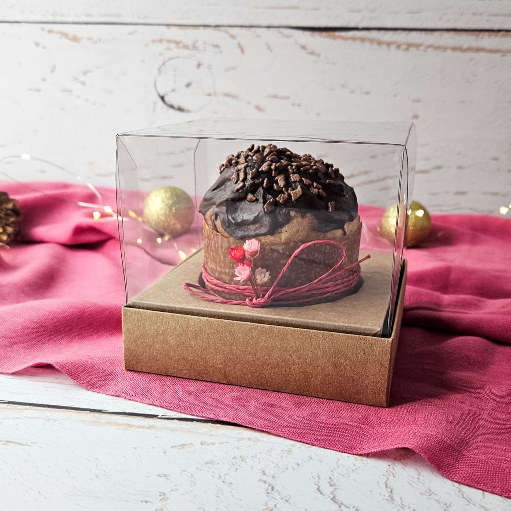 10 Caixas para 1 Mini Panetone - Kraft - Altura 10cm