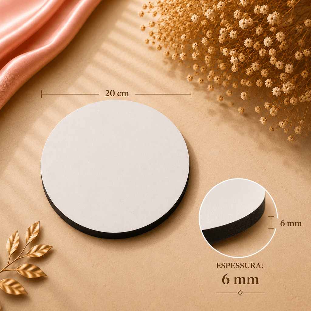 Kit 10 Cakeboard 20cm - MDF Branco 6mm (3 dias a mais no prazo de entrega)