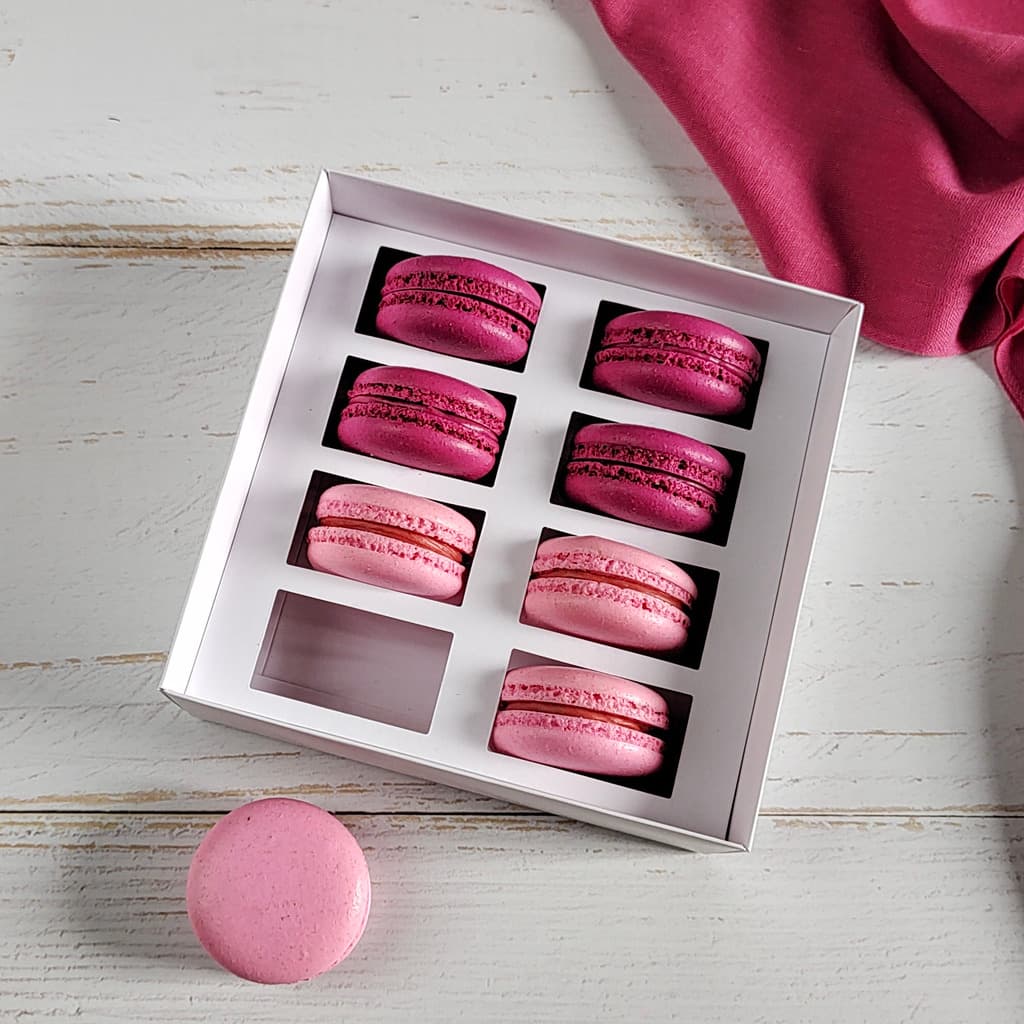 10 Caixas para 8 Macarons - Branca - Escolha a Tampa