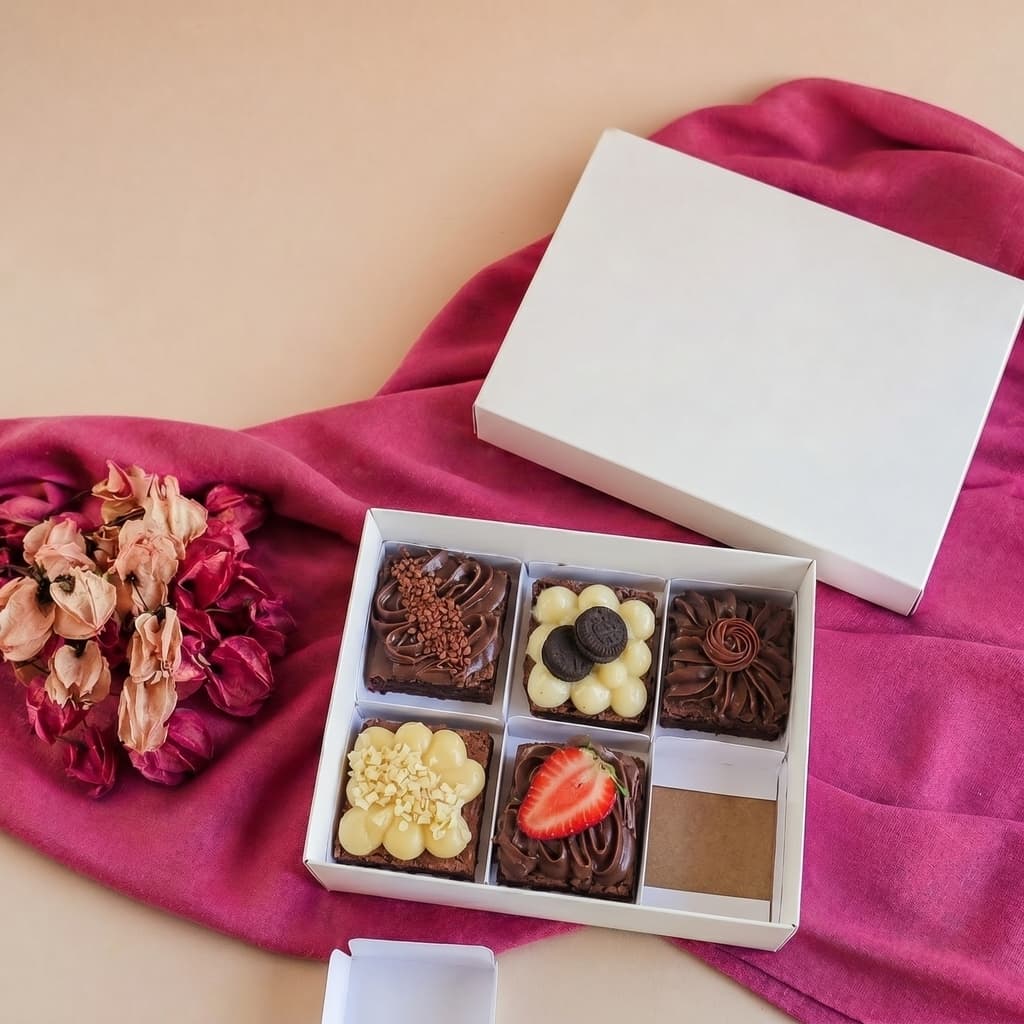 10 Caixas para 6 brownies - Tampa de Papel - Linha Básica