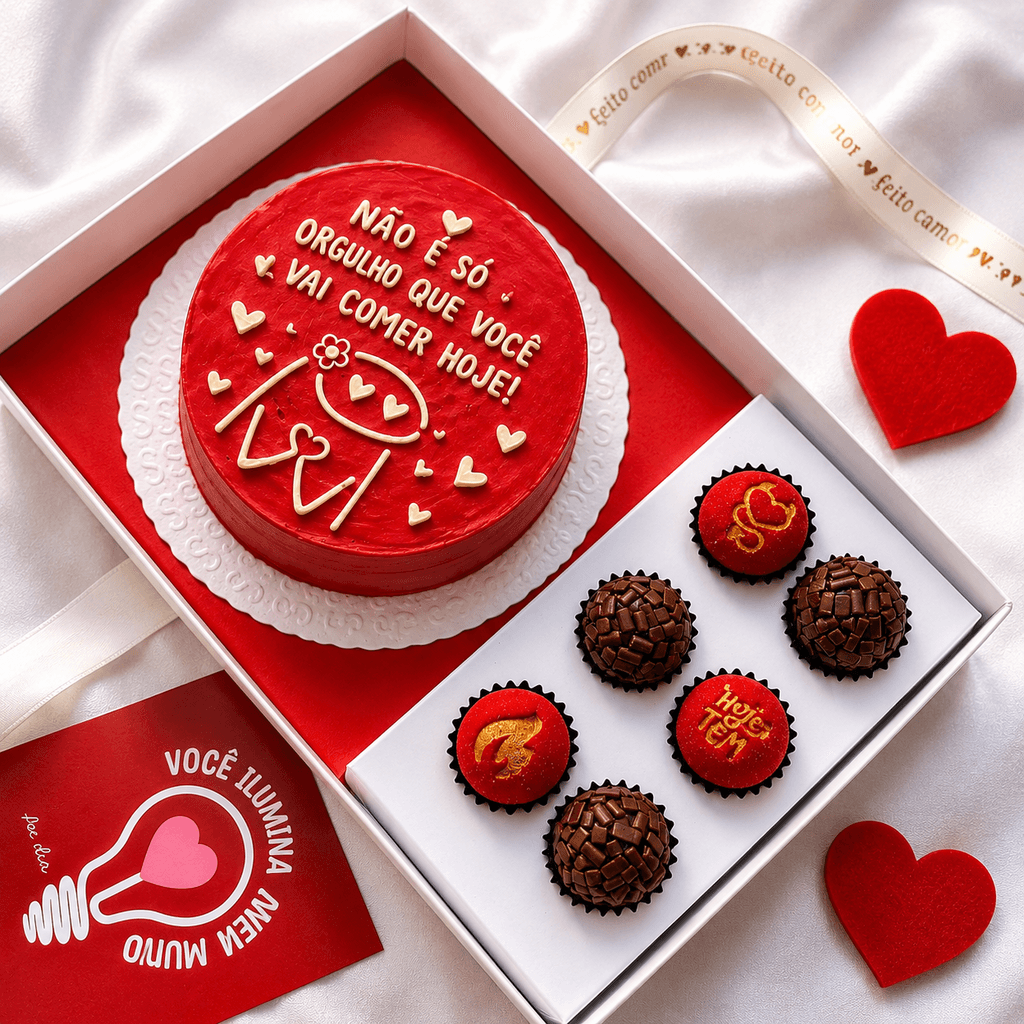 10 Caixas para Bento cake + 6 Brigadeiros - Branca