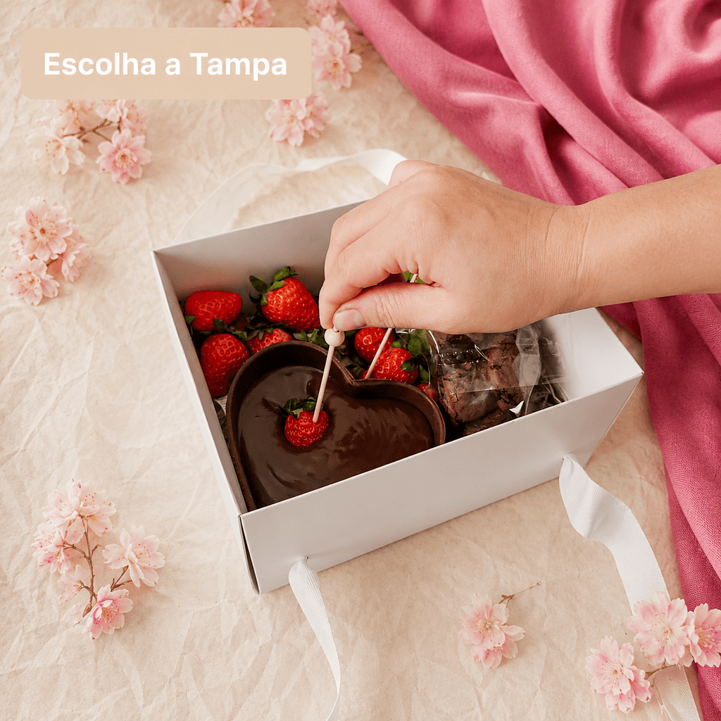 10 Caixas Cesta com Alça - Branca - Escolha a Tampa