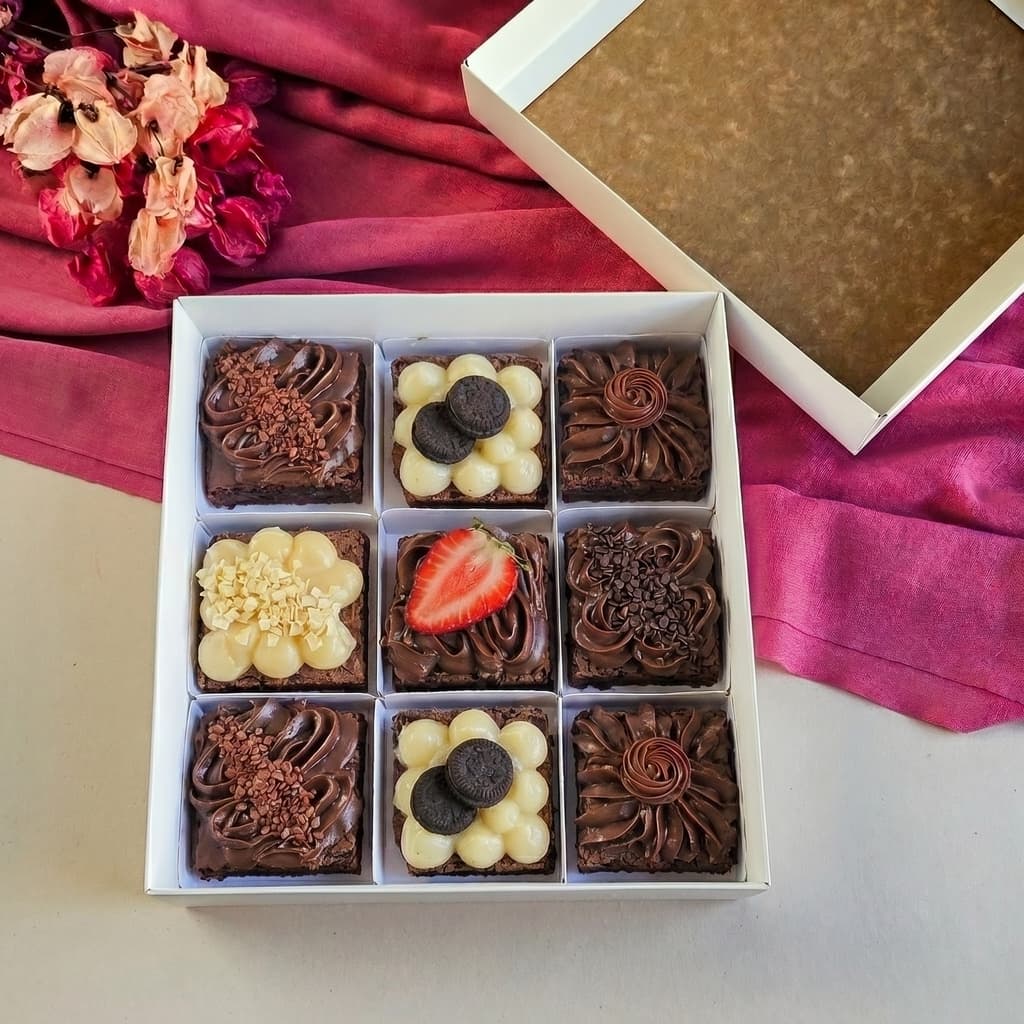 10 Caixas para 9 brownies - Branca - Tampa de Papel - Linha Básica